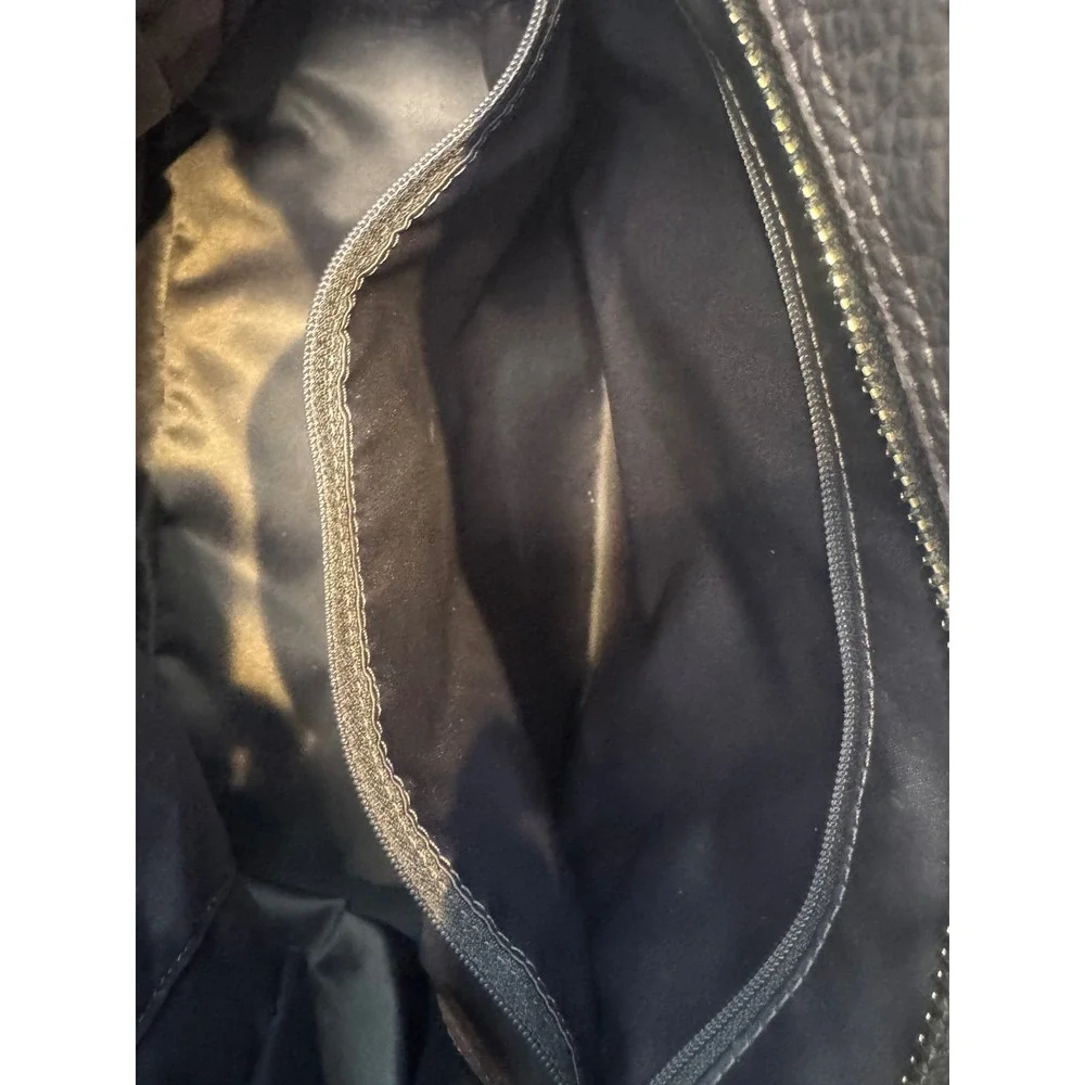 Coach Pebbled Leather Tote Bag Purple Zip Top Shoulder Bag F23284 - Picture 5 of 9